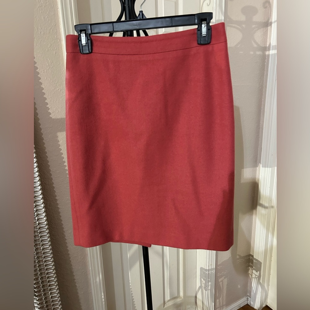 J.Crew The Pencil Wool Skirt Corral Color Sz 4